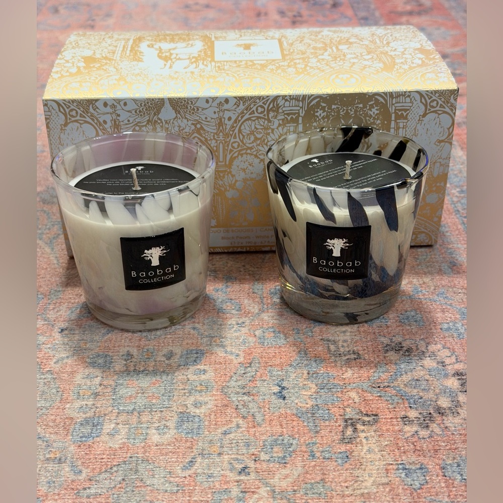 Brand New Baobab Collection Black & White Pearls Candle Duo, 2 X 6.7 oz. - Picture 8 of 16